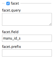 Solr Quick Start: Query tab facet options
