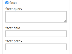 Solr Quick Start: Query tab facet options